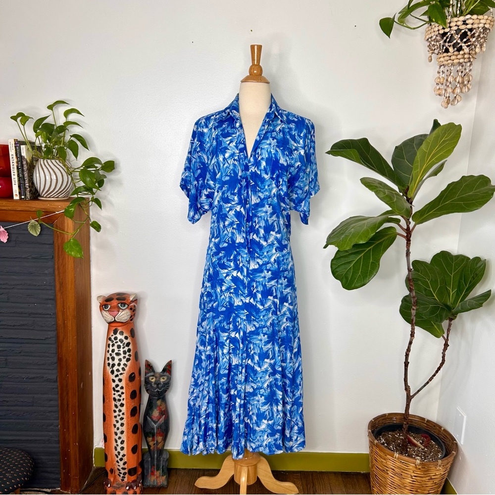 Vintage United Colors of Benetton silk midi dress